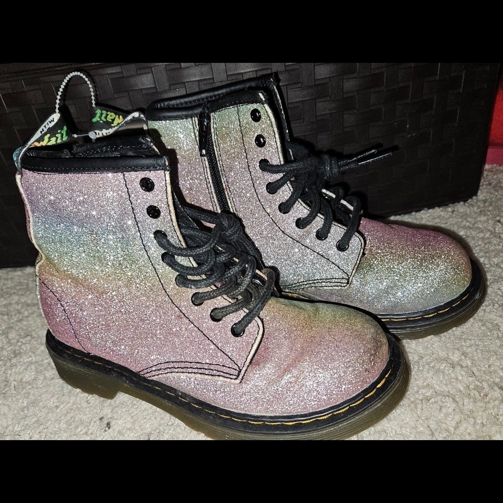 Dr. Martens air wair glitter rainbow boots 2